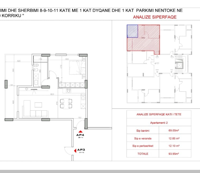 Nowoczesny 2-pokojowy apartament z werandą – Lungomare, Wlora