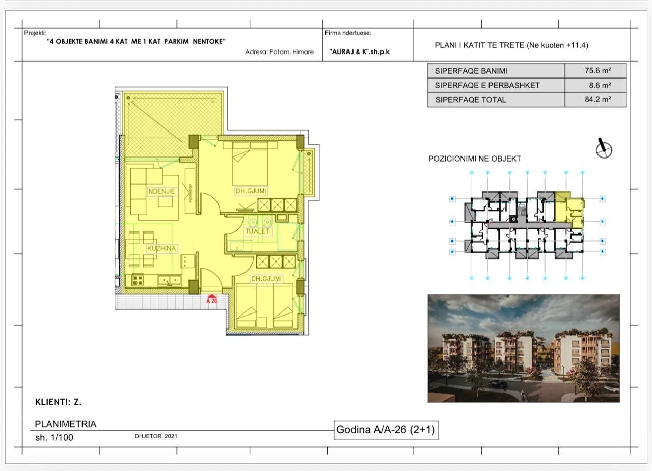 Apartament 3-pokojowy przy Plaży Potami-Himarë