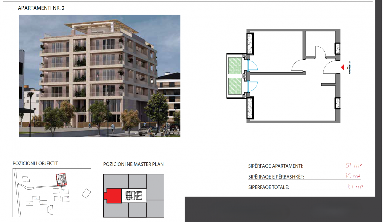 Nowoczesny 2-pokojowy apartament z widokiem na góry w 2 linii brzegowej- Radhimë
